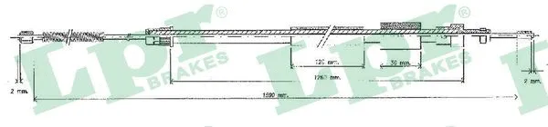 Cable Pull, parking brake (C0121B)