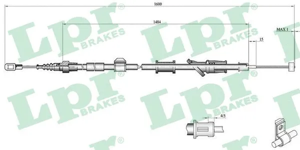 Cable Pull, parking brake (C0921B)