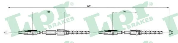 Cable Pull, parking brake (C0552B)