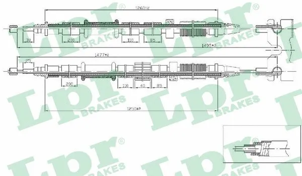 Cable Pull, parking brake (C1674B)