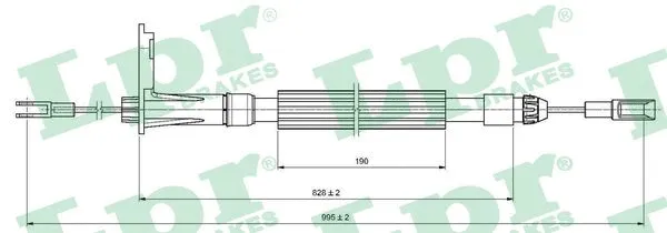 Cable Pull, parking brake (C1093B)