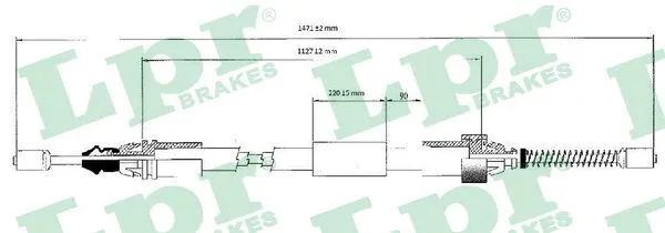 Cable Pull, parking brake (C1044B)