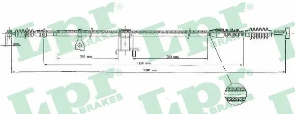Cable Pull, parking brake (C1554B)