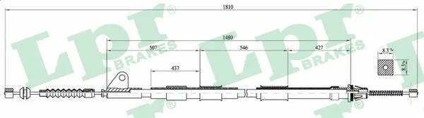 Cable Pull, parking brake (C0851B)