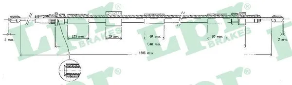 Cable Pull, parking brake (C1258B)