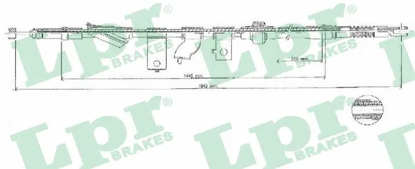 Cable Pull, parking brake (C1576B)