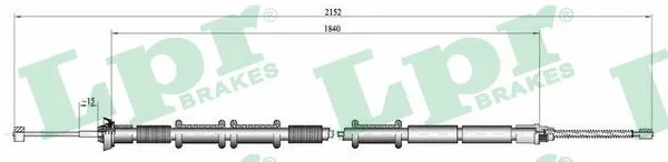 Cable Pull, parking brake (C1320B)