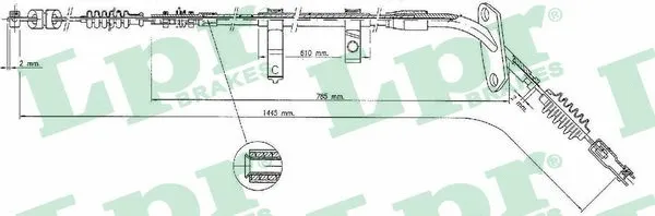 Cable Pull, parking brake (C1549B)