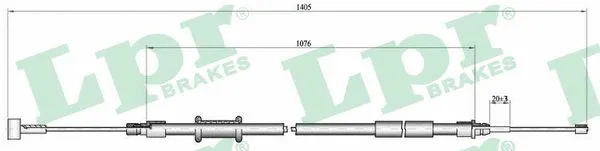 Cable Pull, parking brake (C1008B)