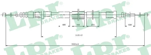 Cable Pull, parking brake (C1687B)