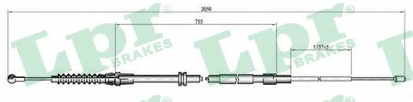 Cable Pull, parking brake (C1117B)