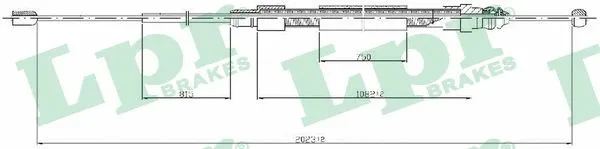 Cable Pull, parking brake (C0715B)
