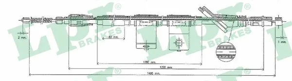 Cable Pull, parking brake (C0323B)