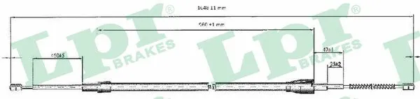 Cable Pull, parking brake (C0812B)