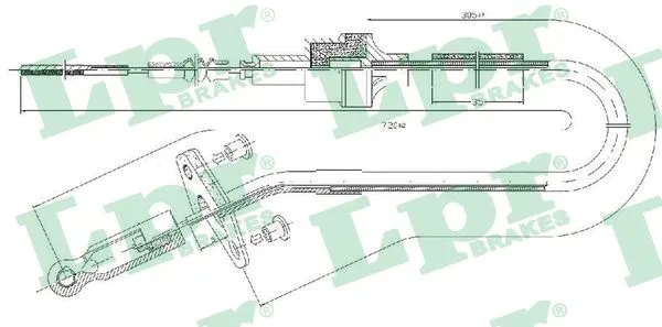 Cable Pull, clutch control (C0409C)
