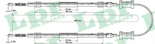 Cable Pull, parking brake (C1483B)