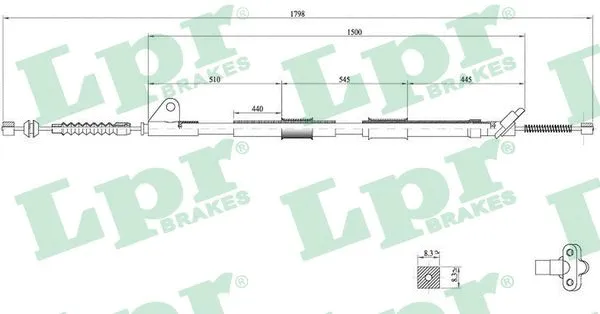 Cable Pull, parking brake (C0857B)