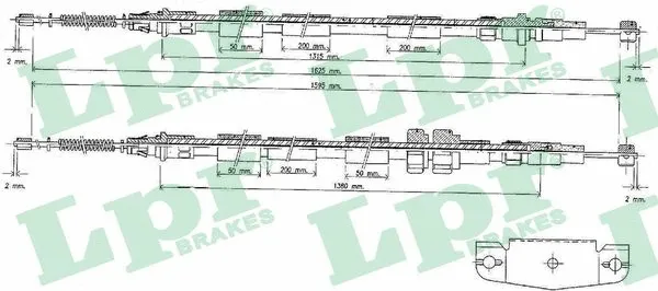 Cable Pull, parking brake (C1089B)