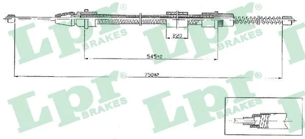 Cable Pull, parking brake (C0634B)