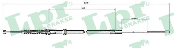 Cable Pull, parking brake (C1118B)