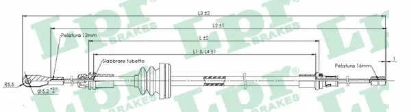 Cable Pull, parking brake (C1622B)