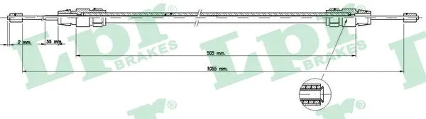 Cable Pull, parking brake (C0421B)