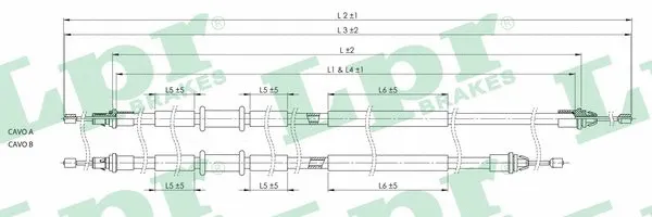 Cable Pull, parking brake (C1710B)