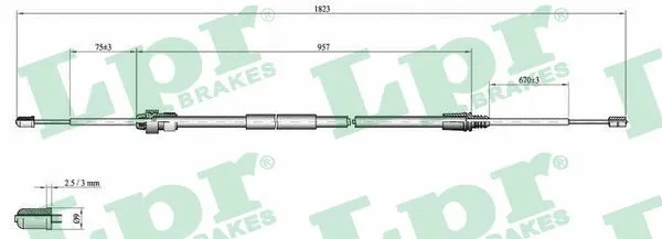 Cable Pull, parking brake (C0002B)