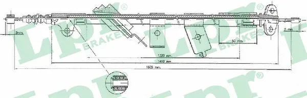 Cable Pull, parking brake (C1162B)