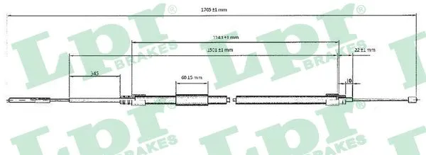 Cable Pull, parking brake (C0077B)
