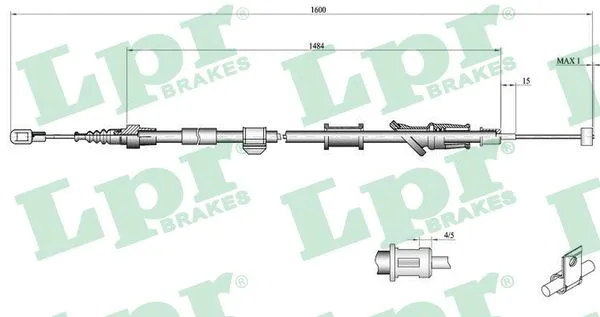 Cable Pull, parking brake (C0920B)