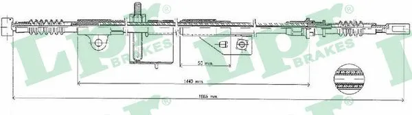 Cable Pull, parking brake (C1052B)