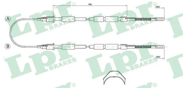 Cable Pull, parking brake (C1032B)