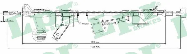 Cable Pull, parking brake (C1667B)