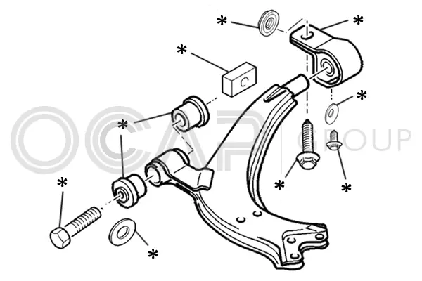 Control/Trailing Arm Kit, wheel suspension (0902220)