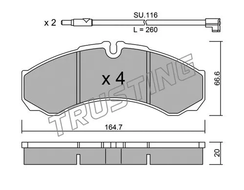 Brake Pad Set, disc brake (221.7W)