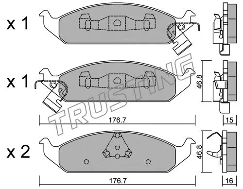Brake Pad Set, disc brake (364.0)
