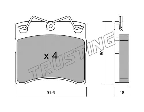 Brake Pad Set, disc brake (166.0)