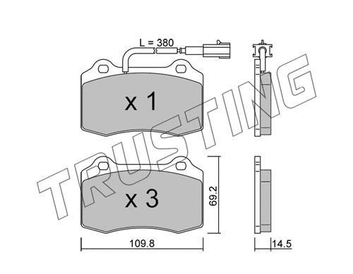 Brake Pad Set, disc brake (260.8)