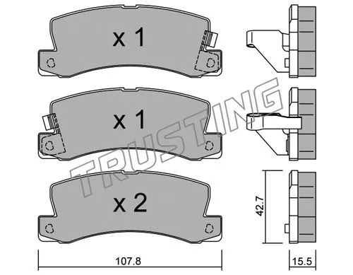 Brake Pad Set, disc brake (164.0)