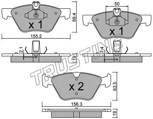 Brake Pad Set, disc brake (261.1)