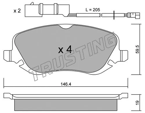 Brake Pad Set, disc brake (545.0)