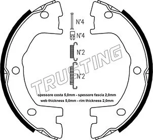 Brake Shoe Set, parking brake (034.101K)