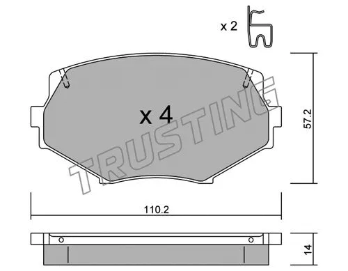 Brake Pad Set, disc brake (488.0)