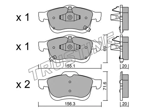 Brake Pad Set, disc brake (840.2)