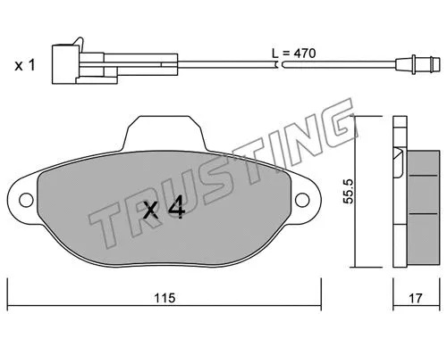 Brake Pad Set, disc brake (162.0)