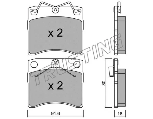 Brake Pad Set, disc brake (166.1)