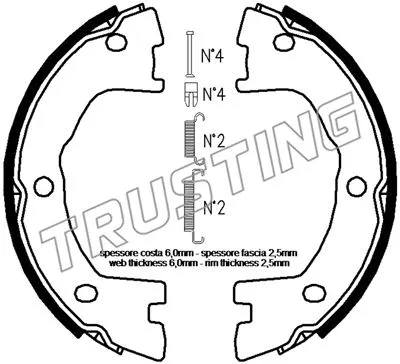 Brake Shoe Set, parking brake (034.120K)