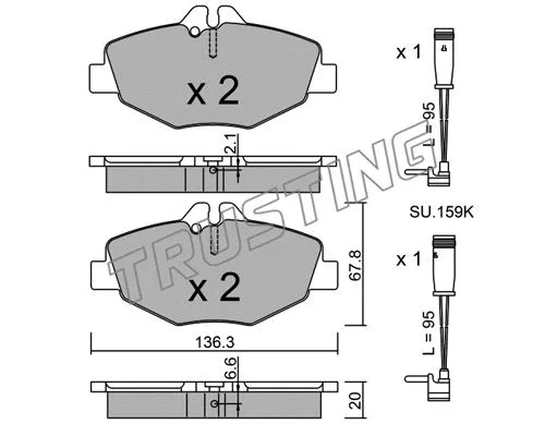 Brake Pad Set, disc brake (578.0W)
