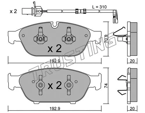 Brake Pad Set, disc brake (969.0W)